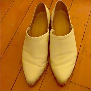 Madewell ankle bootie ankle slip ons.